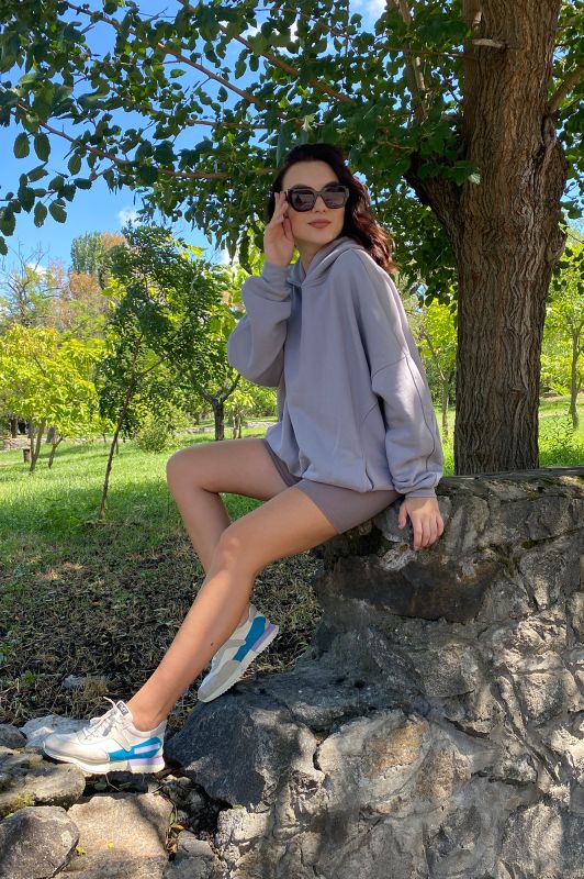 Жіноче худі  Agonwear hood oversize Gray