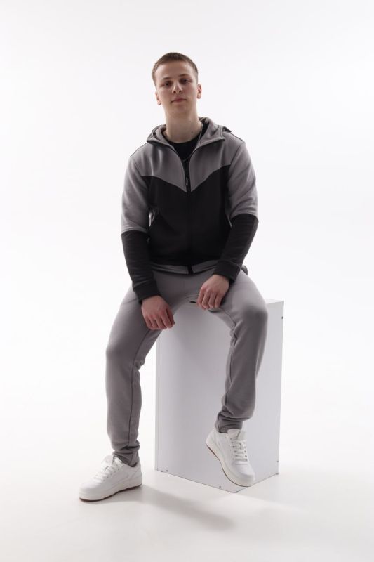 Чоловічий спортивний костюм Agonwear zip gray