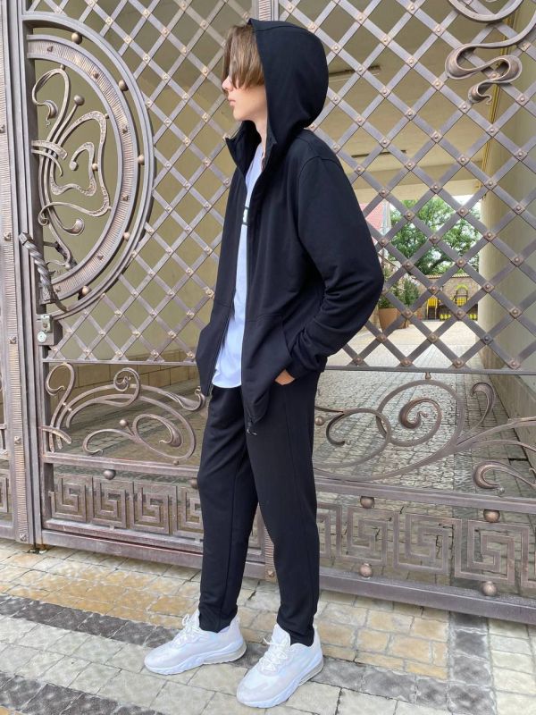 Чоловічий спортивний костюм Agonwear zip black